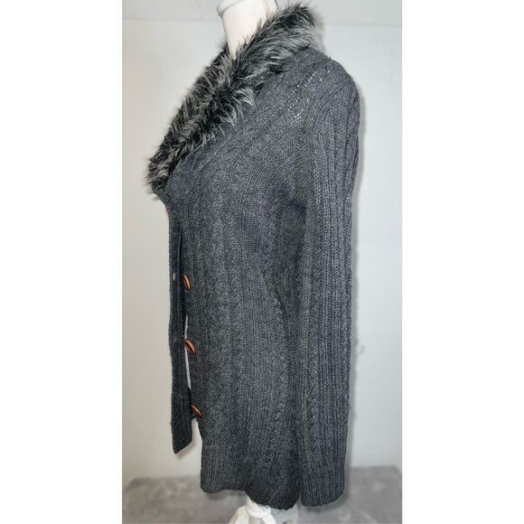 Vintage Turkish Fur Trimmed Cardigan y2k MEDIUM - Picture 2 of 8